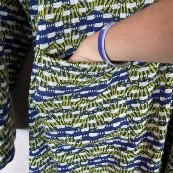 Logo Lori Goldstein Geometric Cardigan Duster Size 1X Long Line Button Up Retro - Picture 3 of 9